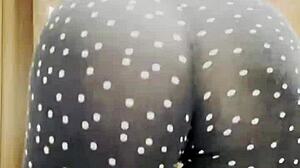 blonde with big natural tits and sexy ass in leggings tells her story