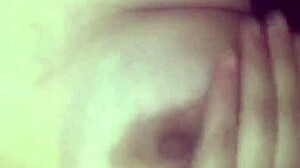 latina masturbates her tits and boobs in the morning