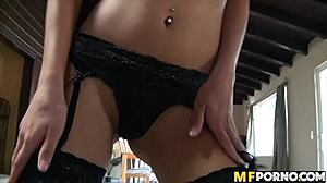 Hot Skinny Latina Babe Chugs Cock 1