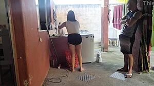 Maid Succumbs To Erect Cock