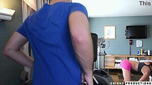 i met sofie marie in the gym and she sucked my big cock deepthroat with sloppy blowjob