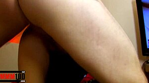 French Brunette Babe Rough Ass Fucking on Sofa with Toys and Pussy