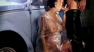 Perfect Body Rides Cock Cowgirl, Gets Facial Cumshot and Orgasms Under Rain.