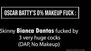 Skinny Bianca Dantas Takes Three Huge Cocks