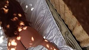 She begged to stop but I kept going until filling her face with cum under shower with sex toy!