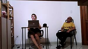 Secretary Masturbates Solo Before Fucking Client In Office Roleplay With Clothes Ripped