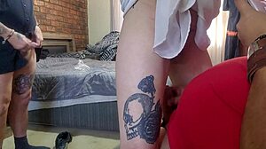 Cuckold Wife Dripping Strangers Creampie on Husbands Cock While He Jerks Off!