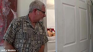 Why let grandpa catch bbw wanking?