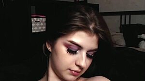 babe begs for cum on face in hot webcam show part 3