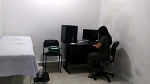 Nurse cares for patient with big ass shaking