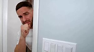 Attractive blonde babe chats casually