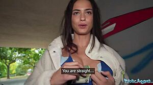 Spanish Teen in Stockings Rides Big Cock Outdoors for Orgasm