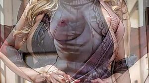 Glamorous blonde flashes pussy on street