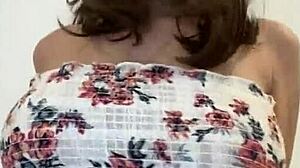 Hot lesbian neighbor plays with huge boobs in video that leaks online