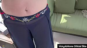 Cougar vicky vette uses new toy to milk rokks hard cock