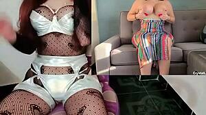 Tattooed Cutie Sucks Lollipop Rides Dildo Fucks Herself Powerful Orgasm Brunette