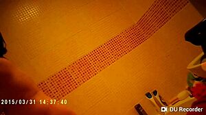 Spy Camera Captures Nude Tits in Shower with Hidden View