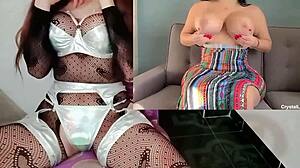 Tattooed Cutie Sucks Lollipop Rides Dildo Fucks Herself Powerful Orgasm Brunette