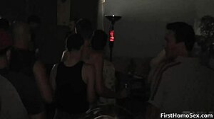 The gay party turns into a crazy orgy.