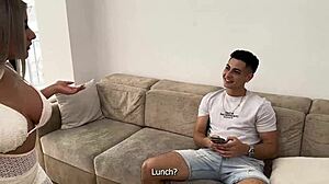 Naty Delgado Fucks Stepbrother And Swallows Cum