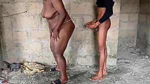 Ebony BBW Stepmom Takes Stepson to Abandoned Building for Intense Fucking.