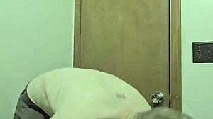 Getting Naked: Skinny Amateur Rips Clothes for Big Cock in Bathroom.