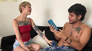 Mi Hermanastra Me Saca La Leche Mientras Hablo Por Telefono - Polla Grande - En Español