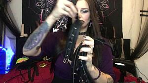 Camgirl shares her bdsm toy collection on webcam