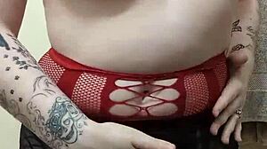 Chubby Tomboy Rips Clothes for Striptease and Orgasms in Bathtub