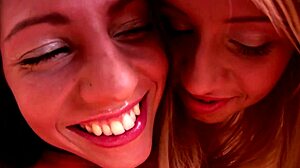Blonde and brunette teen 18+s licking each other's pussies
