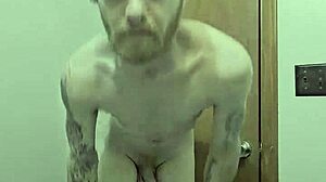 Getting Naked: Skinny Amateur Rips Clothes for Big Cock in Bathroom.
