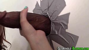 Redhead Sucks Big Cock At Gloryhole