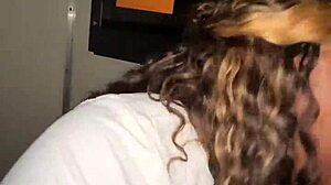 Ebony bbw sucks big black cock at gloryhole, juicy blowjob?