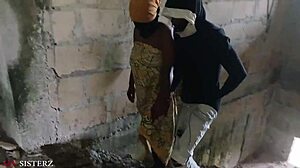 Ebony BBW Stepmom Takes Stepson to Abandoned Building for Intense Fucking.