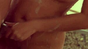 Couple Enjoys Intimate Nuru Massage Outside with Oiled Bodies and Relaxing Touch