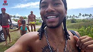 Wild nudist beach orgy with Joao o Safado and Lunna Geek! 🏖️🔥