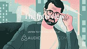 rubbing her tits during the interview she cums all over herself she asked me for my dick so i gave it to her 😏🍆