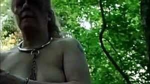 French Milf Slapped in Forest