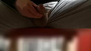 masturbation sous la table with voyeur spying on creampie