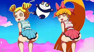 Teenage Powerpuff girls in panties and thongs throwing it back seductively