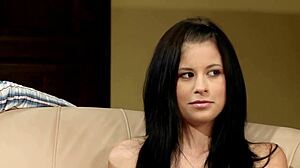 Hot brunette slut fingers ass in couple scene?