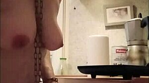 Watch this European milf slave in handcuffs getting dominated by her master with toys?