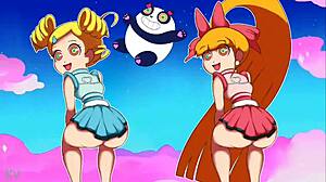 Teenage Powerpuff girls in panties and thongs throwing it back seductively