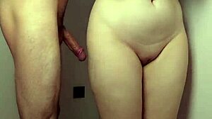 He Fucks Curvy Girlfriend Hard Against Wall With Huge Cum On Ass