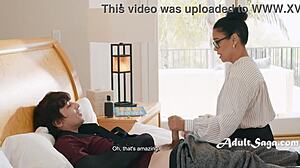 Compassionate teacher Dana Vespoli gets irked but loves fucking her poor student Ricky Spanish in glasses and cowgirl riding.