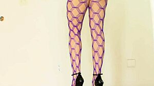 my fishnet striptease leads to a quick anal session