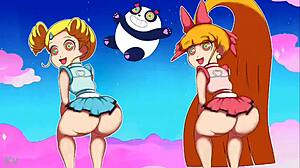 Teenage Powerpuff girls in panties and thongs throwing it back seductively