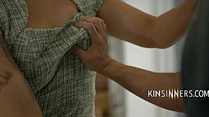 in the cinema, stepmom tells junior he's a natural at fucking her big ass