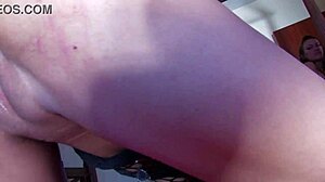 feel the intense emotion as she squirts in mouth during hardcore anal and blowjob