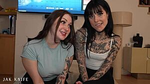 Stepsis Awlivv and her best friend Bella Blu passionately fight over sucking my cock bent over